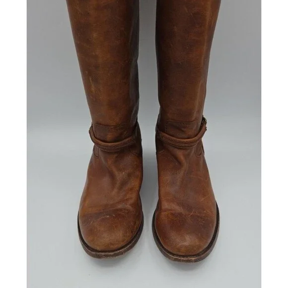 Frye Melissa Seam Riding Boot Cognac Leather Size 10 B 3475445 Riding Boot - Picture 4 of 8